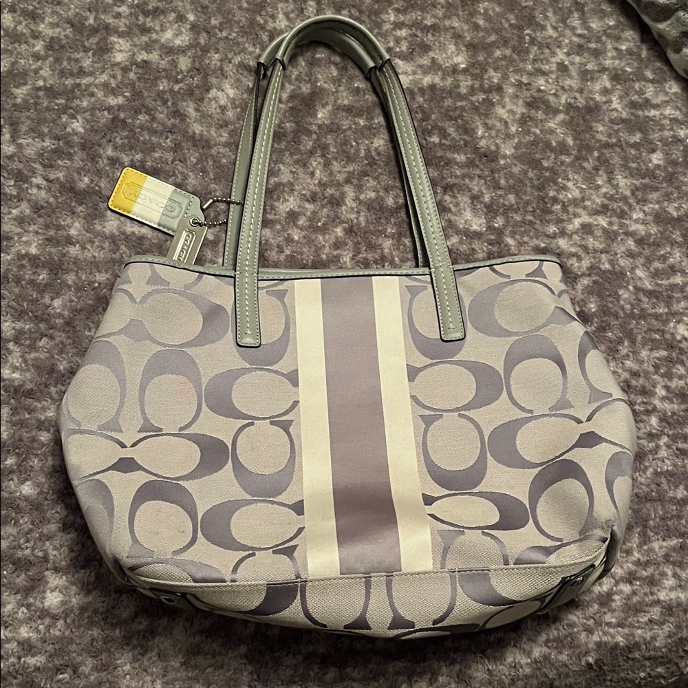 Coach Signature Stripe Pocket Tote
